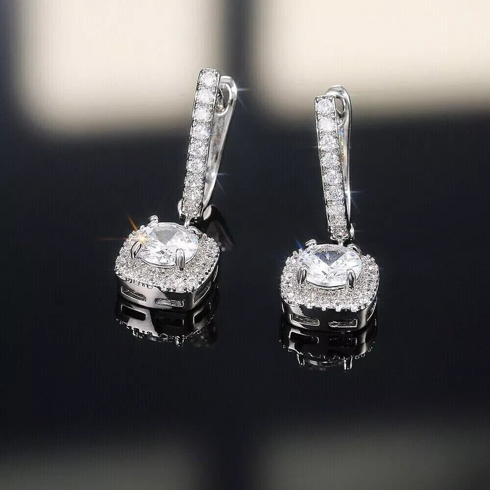 Women Crystal Zircon Earing Stud Drop Dangle Earrings Multicolour Party Jewelry