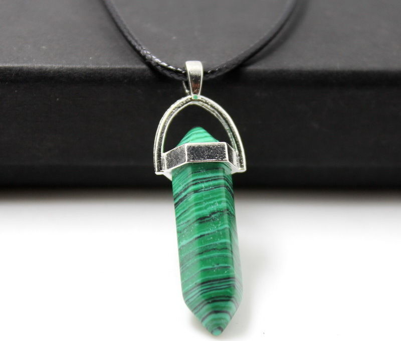 Natural Quartz Crystal Chakra Cut Gemstone Pendant Healing Point Reiki Necklace