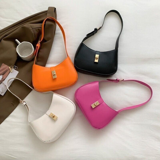Women's PU Leather Magnetic Buckle Solid Color Exquisite Shoulder Bag 4 Colors