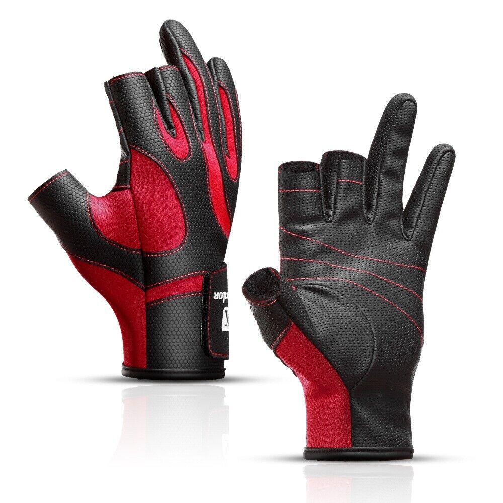 Anti-Slip 3 Finger Cut Fingerless M L XL Hunting Hiking Shooting Fishing Gloves