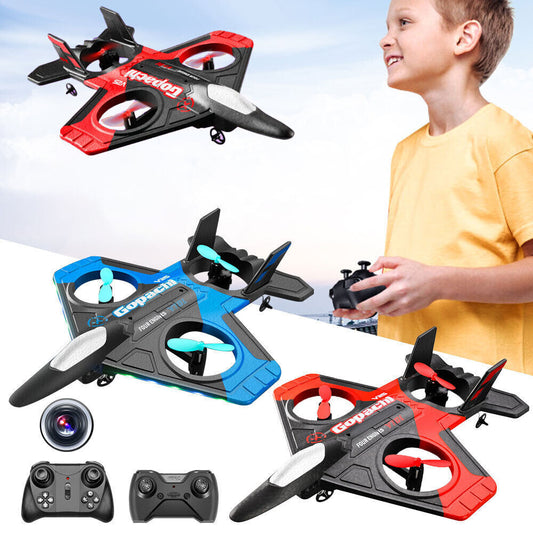 Boy Gift Toy Foam Drone V25 Fighter Remote Control Airplane RC Spin Plane Glider