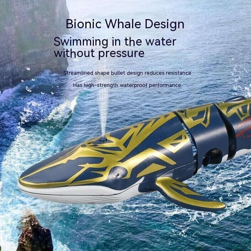Mini 2.4G Remote Control Spray Water Shark Blue Whale Diving Children's toys