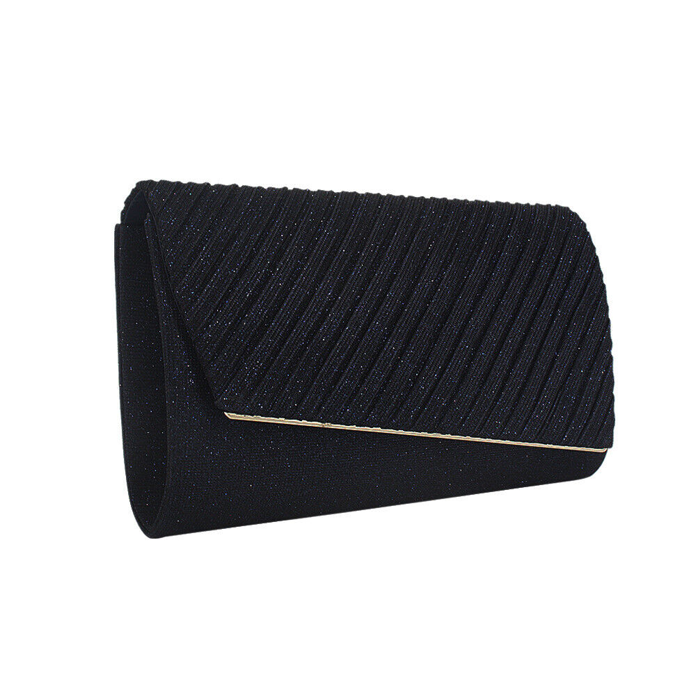 Women Shining Satin Ladies Wedding Bridal Chain Handbag Sparkly Evening Clutch