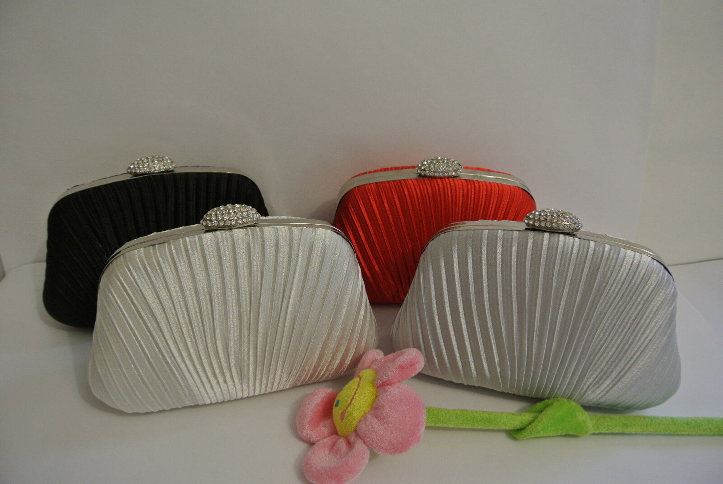 NEW Shining Satin Ladies Evening Clutch Bag Wedding Bridal Chain Handbag Wallet