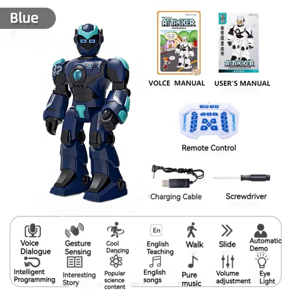 2.4GHz Kid Toys Charge Remote Control Intelligent Gesture Voice Electric Robot