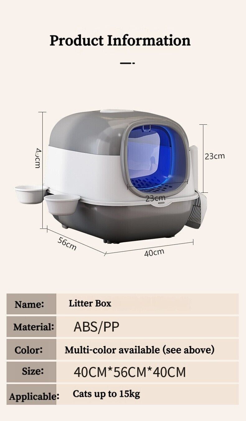 UVC Sterilization Fully Enclosed Cat Litter Box Pet Toilet Odour Control Basin
