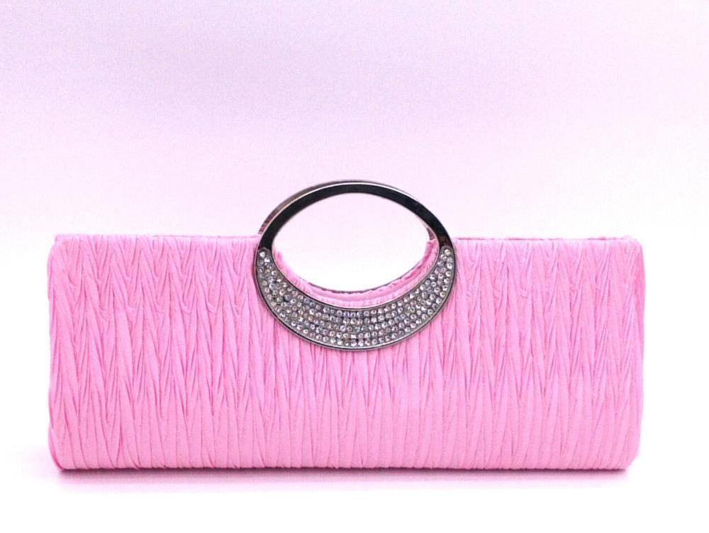New Shining Satin Chain Handbag Multicoloured Ladies Wedding Bridal Evening Clutch Bag