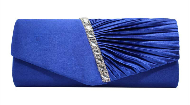 NEW Shining Satin Ladies Evening Clutch Bag Wedding Bridal Chain Handbag