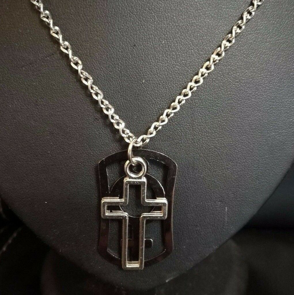 New UNISEX Rhinestone Chain Crystal Necklace Pendant CROSS Fashion Jewelry