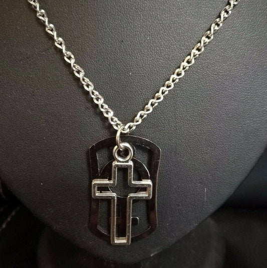 New UNISEX Rhinestone Chain Crystal Necklace Pendant CROSS Fashion Jewelry