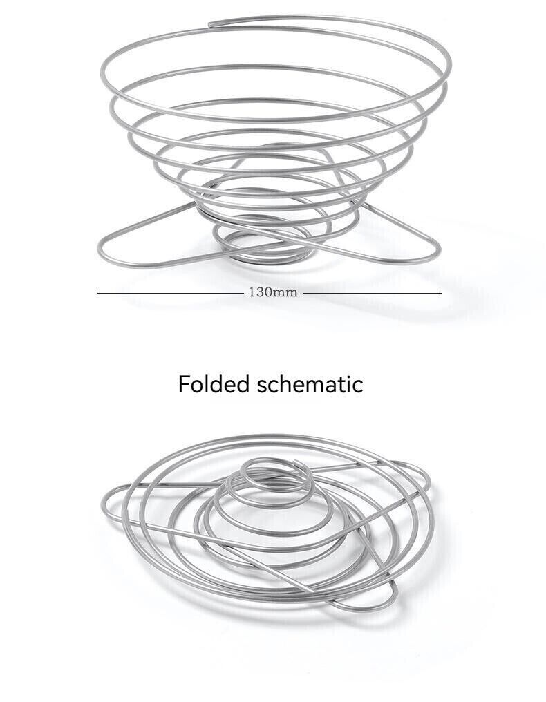 Outdoor Camping Stainless Coffee Drip Rack Holder Folding Funnel Spring Type