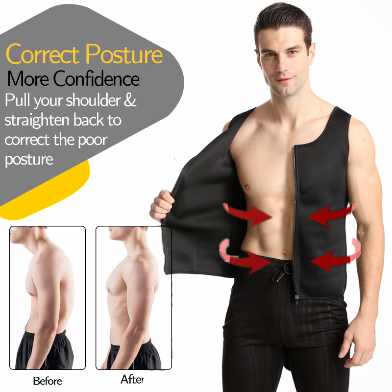 Men Slimming Compression Body Shaper Waist Trainer Sauna Sweat Tank Tops Vest