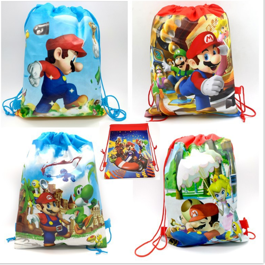NEW Cartoon Drawstring Bag Library Girls Boys School Bag children kids Backpack