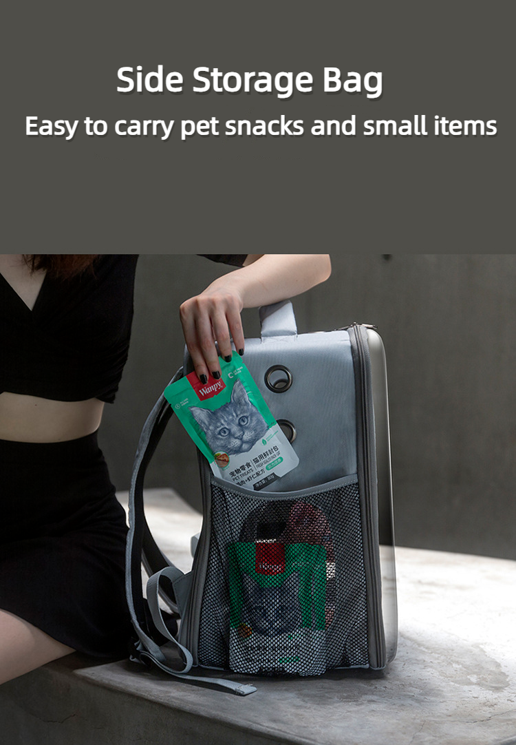 Pet Outdoor Breathable Foldable Clear Large Space Backpack Handheld Shoulder Bag