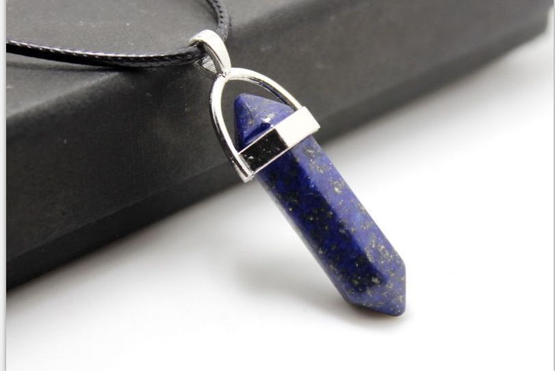 Natural Quartz Crystal Chakra Cut Gemstone Pendant Healing Point Reiki Necklace