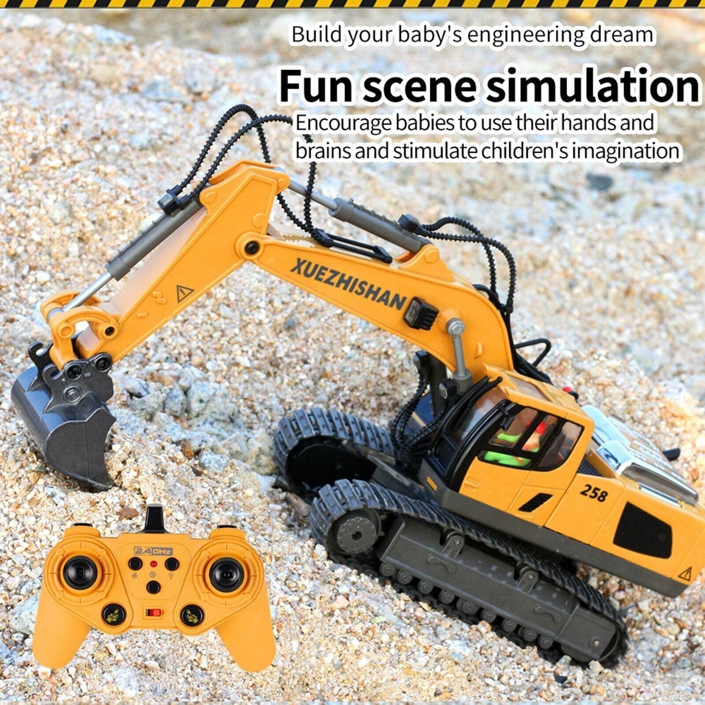 1:20 Alloy Crawler Excavator Digger Electric Toys Gift RC Remote Control for Boy