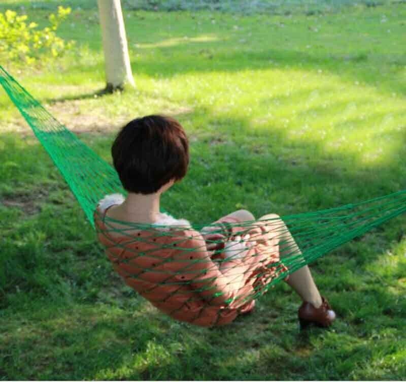 Outdoor Travel Hiking Swing Hammock Portable Aerial Nylon Rope Leisure Mesh