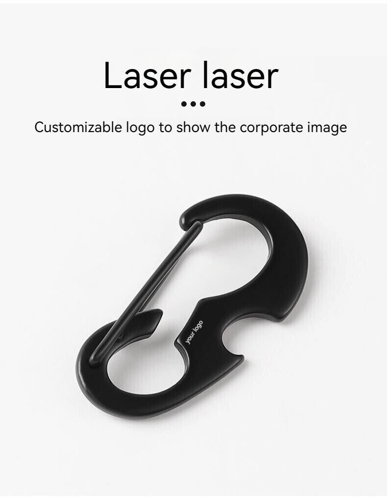 Multifunction D shape Metal Hiking Buckle Bottle Opener Spring Hook Key Ring