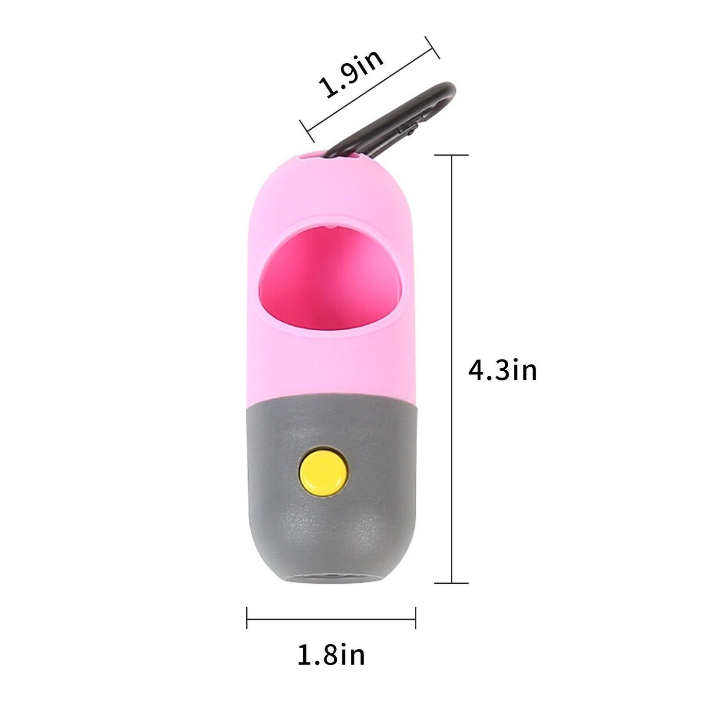 Pet Poop Bag Dispenser With LED Flashlight Waste Disposable Clean Poo Holder