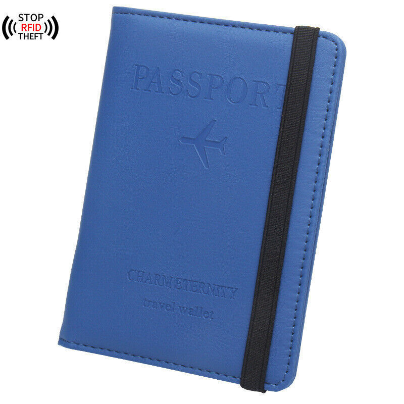 Anti-Magnetic Passport Wallet Holder RFID Blocking Slim ID Card Case Cover PU