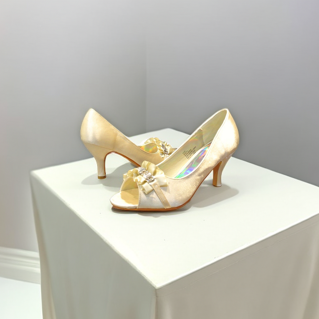 New Fashion Women Shining Ball Ventilate Mid Heel Party Wedding Work Date Shoes