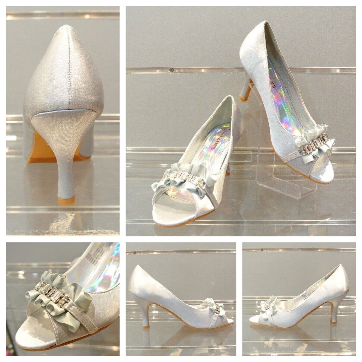 New Fashion Women Shining Ball Ventilate Mid Heel Party Wedding Work Date Shoes