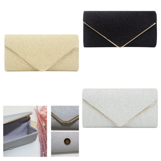 Ladies Fashion Shining Evening Clutch Bag Wedding Bridal Chain Handbag Wallet