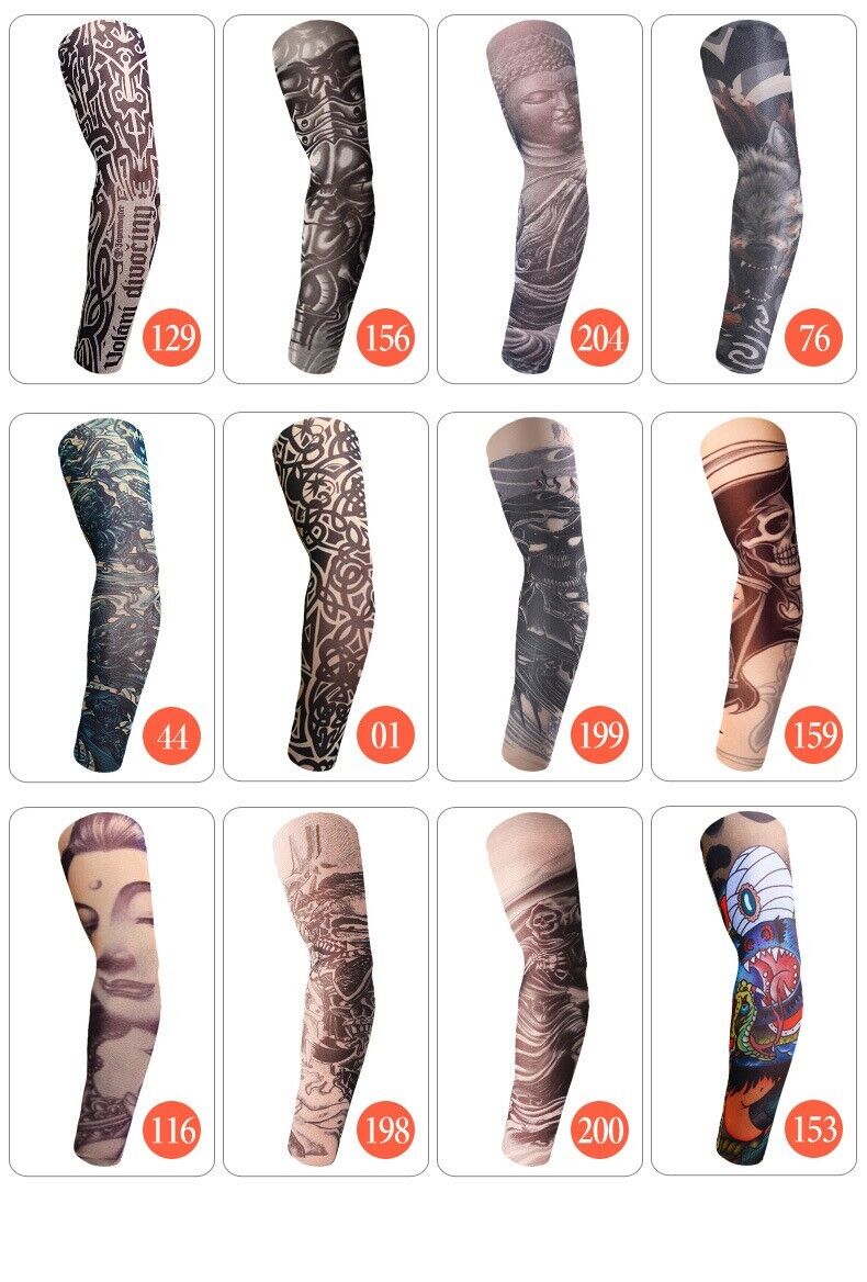 Sunscreen Tatto Arm Stretch Sleeves UV Sun Protect Covers Outdoor Sports Cooling