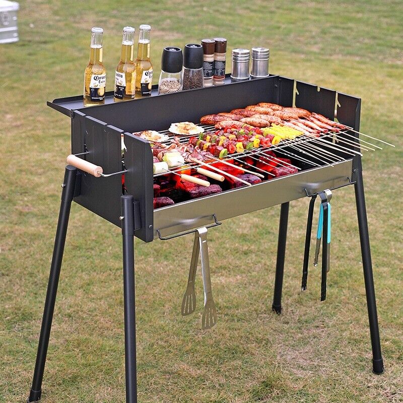 New Extra Large Charcoal BBQ Grill Portable Outdoor Barbecue Foldable Camping