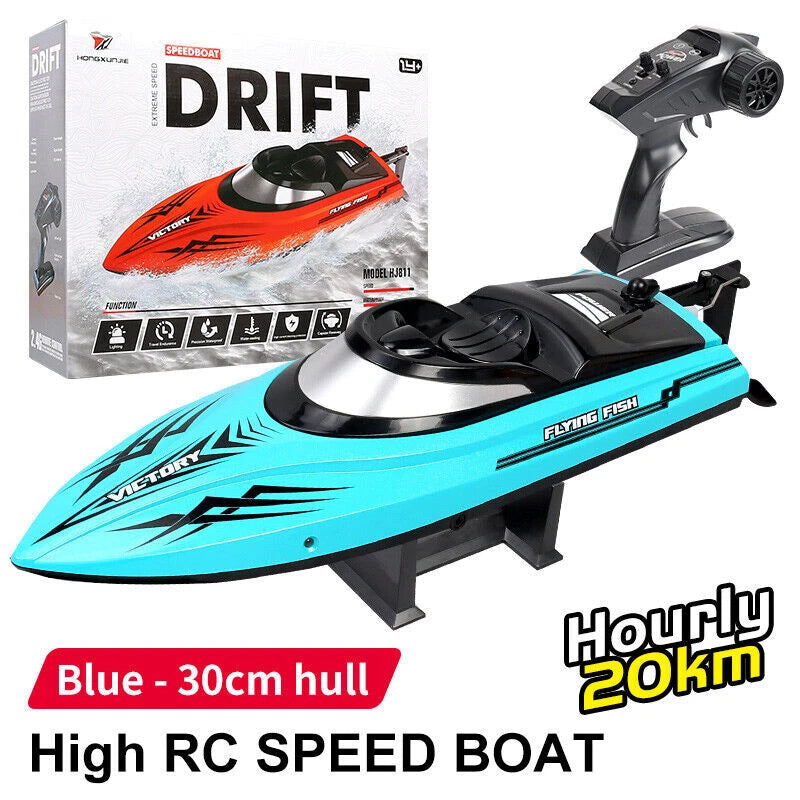 High Speed RC Boat 20km/h 2.4G Remote Control Racing Speedboat Capsize Reset LED