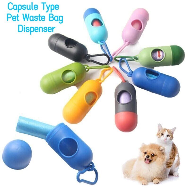 Pet Poop Bag Dispenser Waste Disposable Clean Poo Holder Pick-Up Puppy Garbage