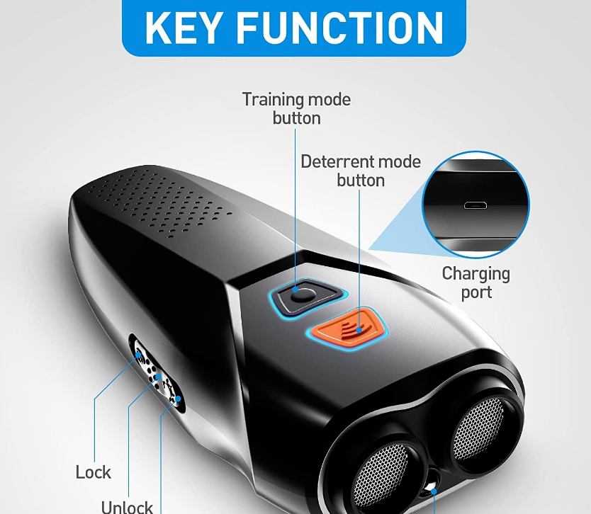 Dual Probe Ultrasonic Dog Repeller Anti-barking Device High Power Expeller