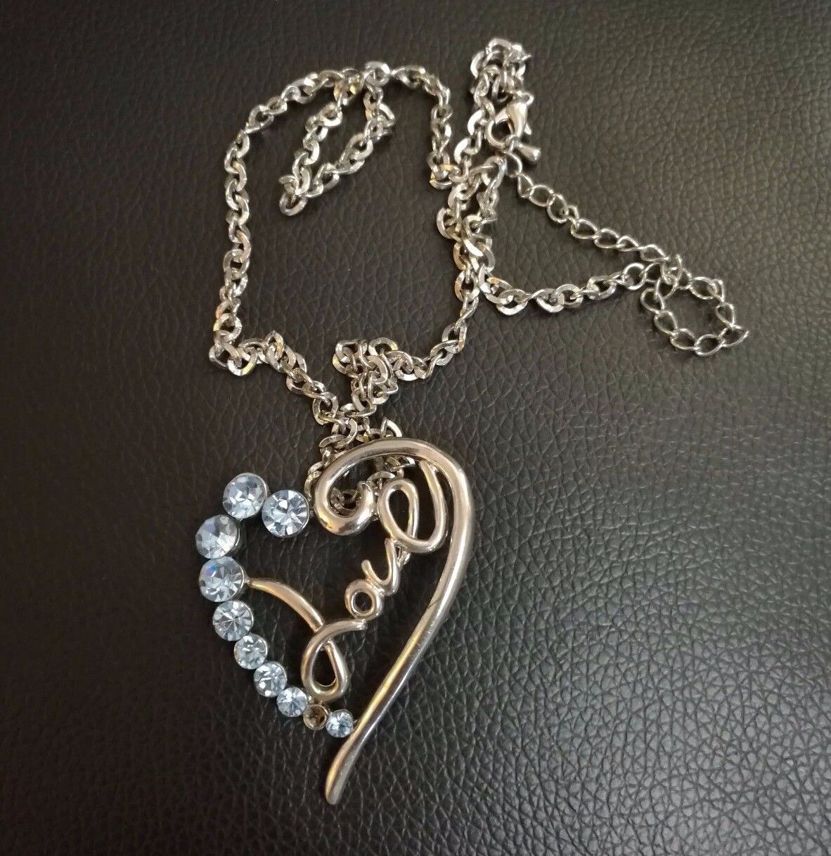 New Women Rhinestone Chain Crystal Necklace Pendant Lady's love Fashion Jewelry