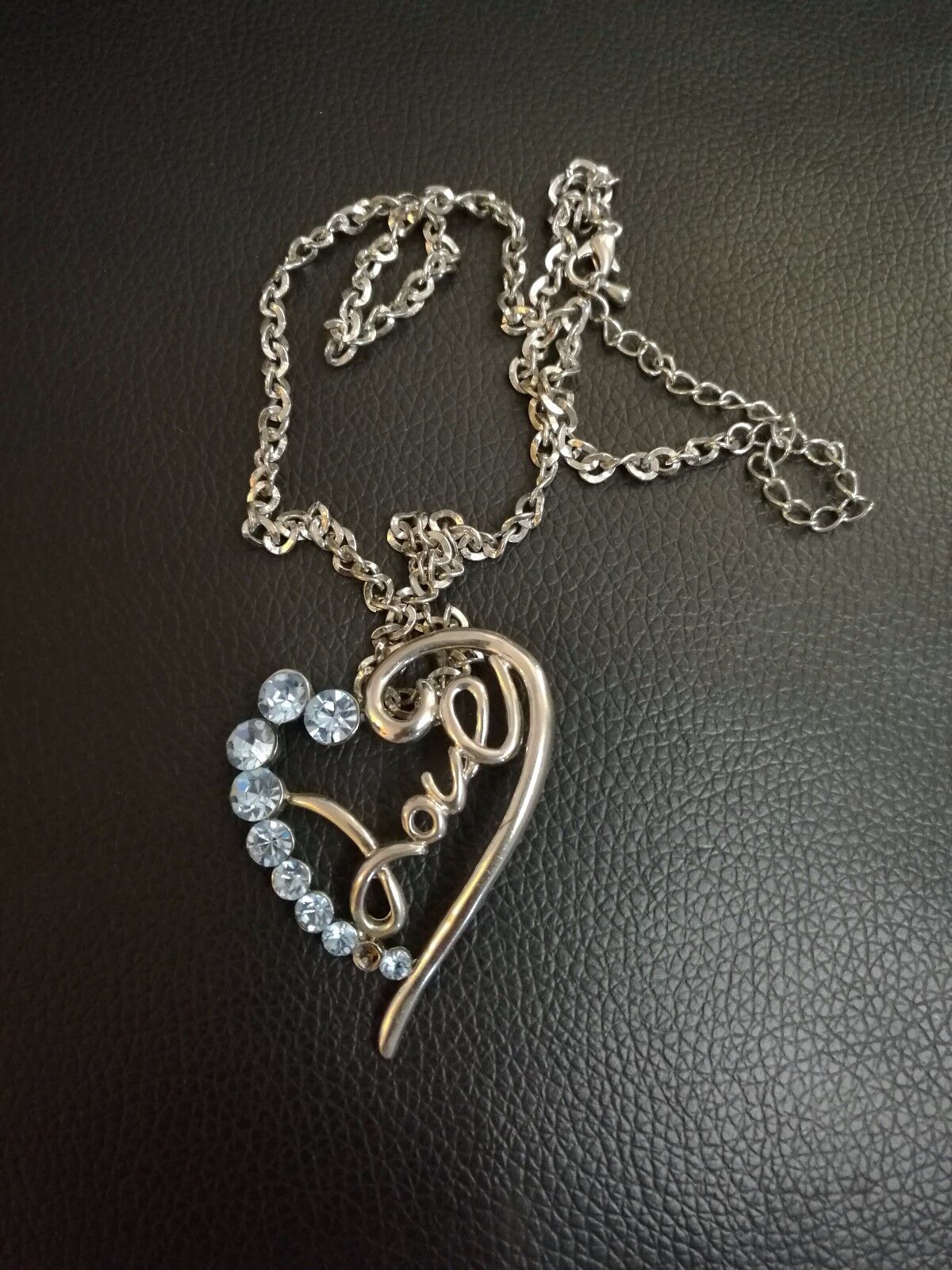 New Women Rhinestone Chain Crystal Necklace Pendant Lady's love Fashion Jewelry