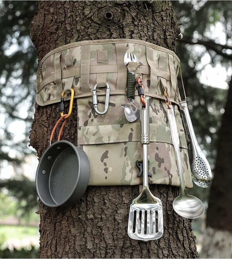 Outdoor Camping Portable Multifunctional Tool Hanging Cutlery Holder Storage Bag