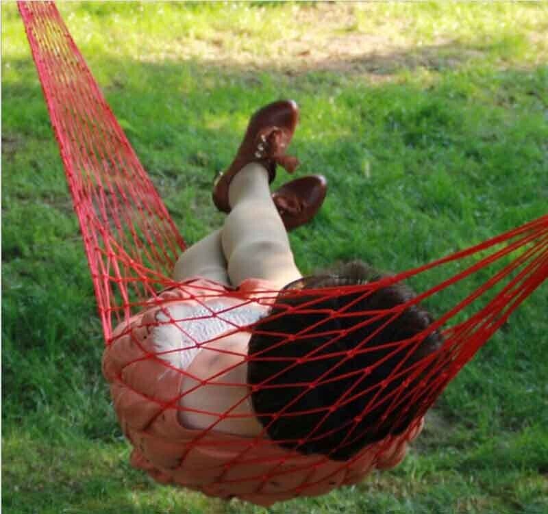 Outdoor Travel Hiking Swing Hammock Portable Aerial Nylon Rope Leisure Mesh