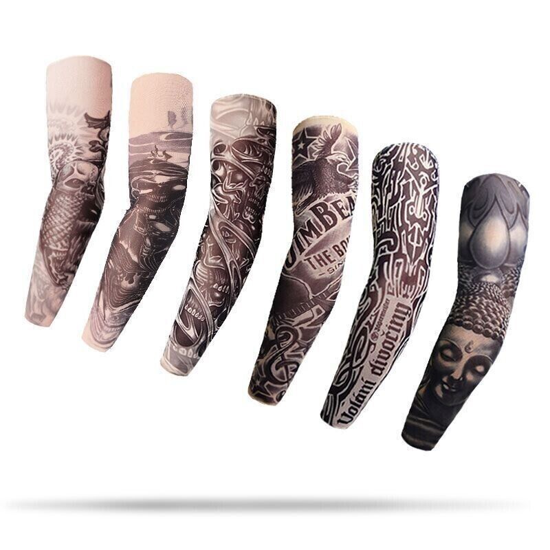 Sunscreen Tatto Arm Stretch Sleeves UV Sun Protect Covers Outdoor Sports Cooling