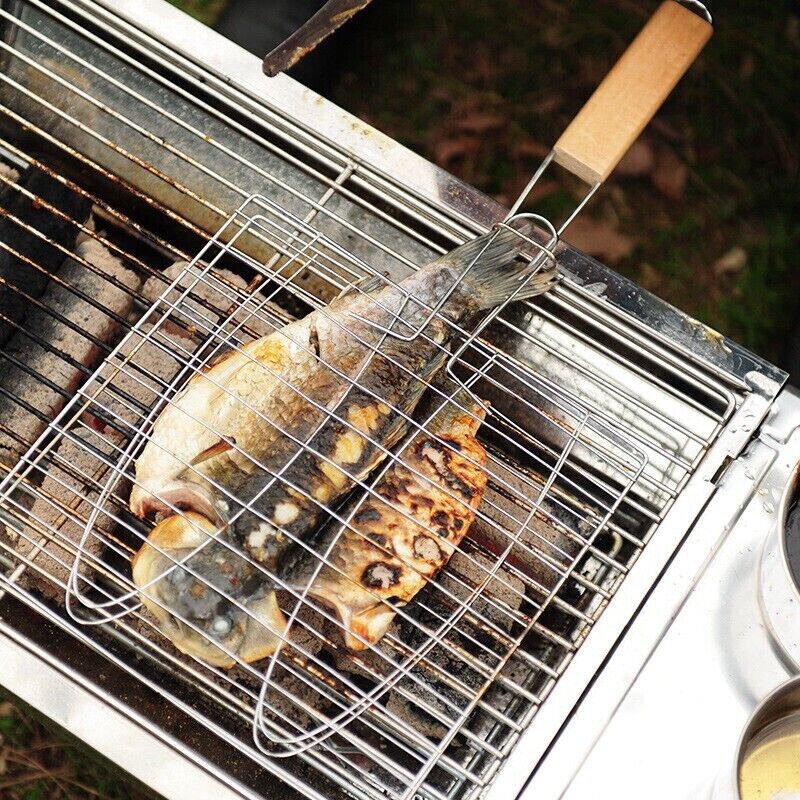 Outdoor BBQ Clips Durable Tools Thick Camping Cooking Net Grilled Fish Tong