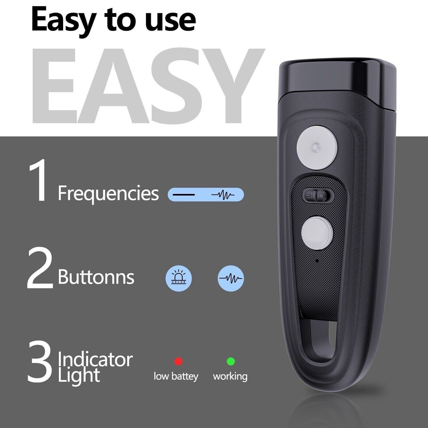 Pet Trainer Powerful Ultrasonic Dog Repeller Rechargeable Anti-barking Device