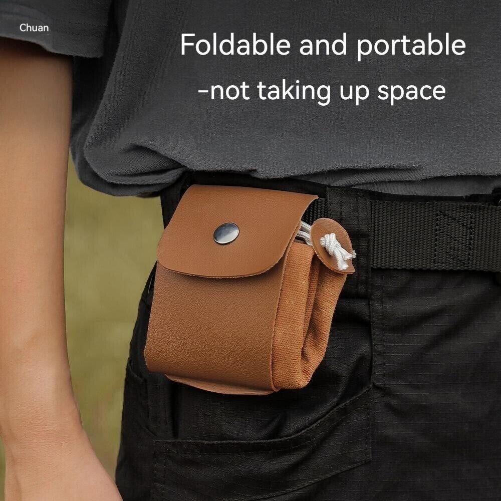 Outdoor Canvas Foraging Bag Fruit Pick Waist Tool Belt Pouch Drawstring Fold Bag