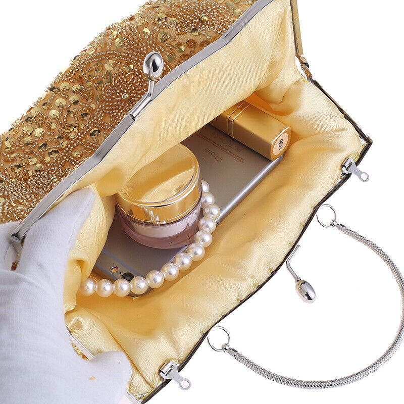 Women Fashion Glitter Party Bridal  Bag Wedding Handbag Prom Evening Clutch