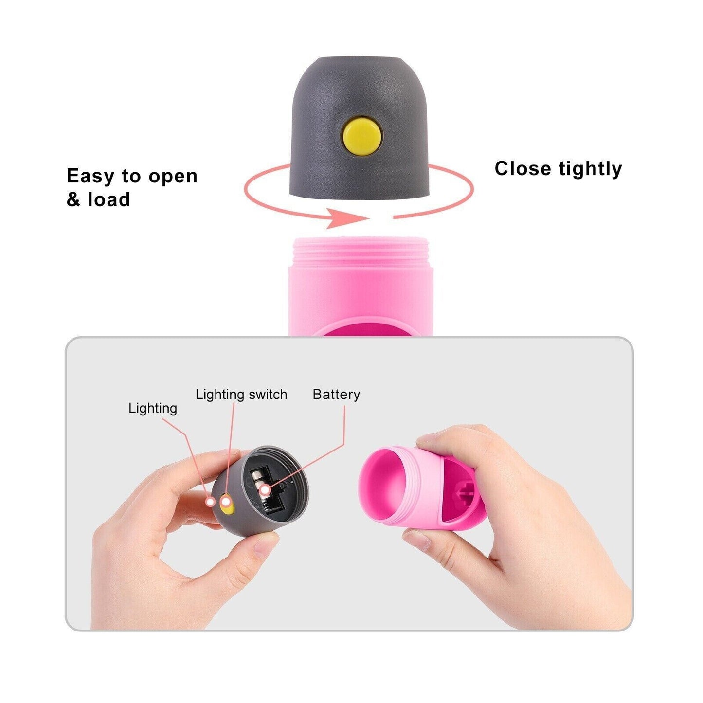 Pet Poop Bag Dispenser With LED Flashlight Waste Disposable Clean Poo Holder