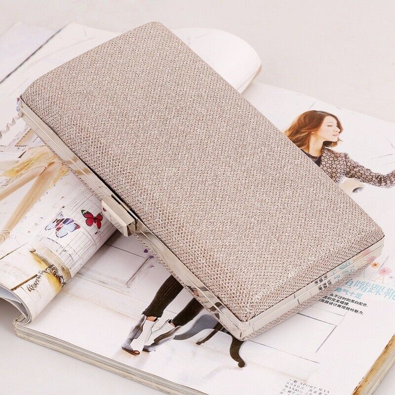 New Elegant Woman Ladies Hard Square Shell Wedding Clutch Evening Bag Party Bag