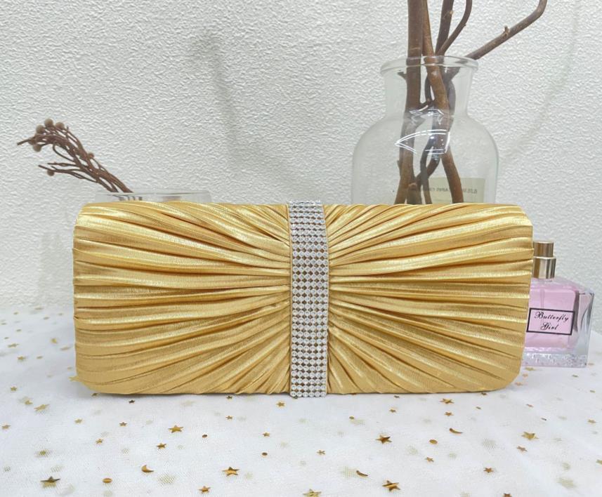 NEW Shining Satin Chain Handbag Ladies Evening Clutch Bag Wedding Bridal