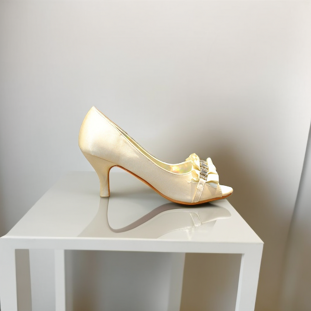 New Fashion Women Shining Ball Ventilate Mid Heel Party Wedding Work Date Shoes