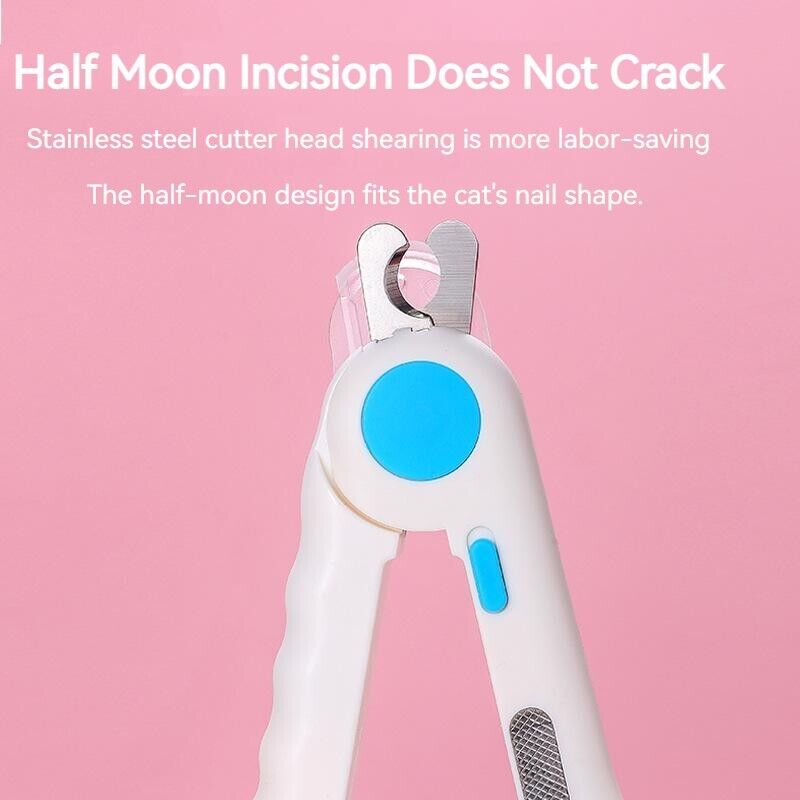 Cat Dog Nail Sharpener Nail Clippers Pet Grooming Cleaning Supplies LED Lights