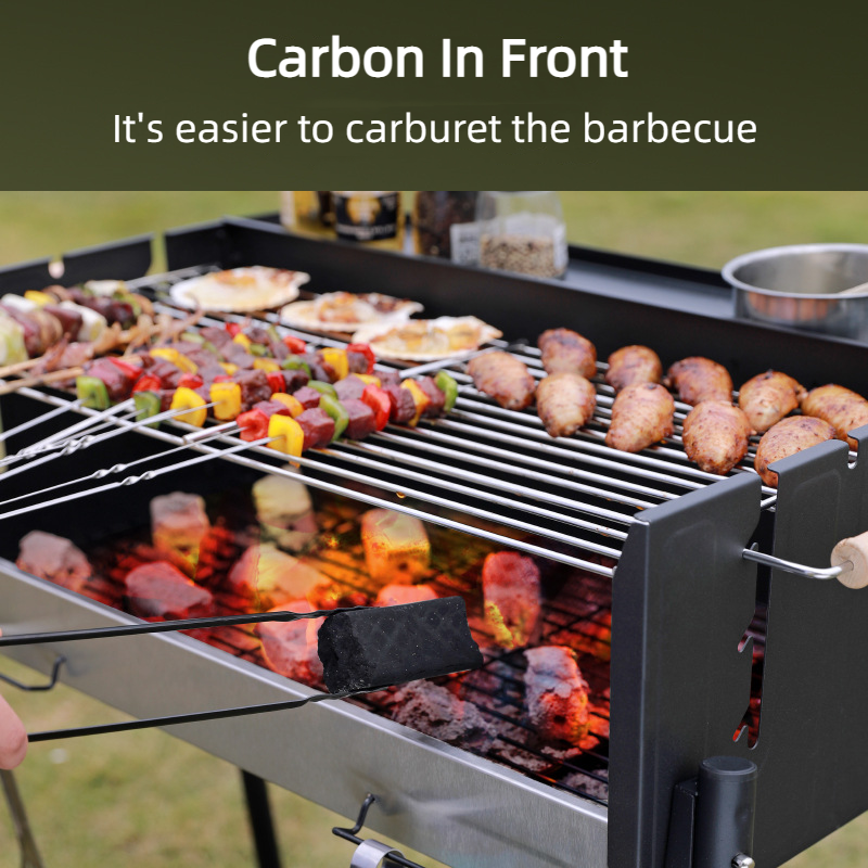 New Extra Large Charcoal BBQ Grill Portable Outdoor Barbecue Foldable Camping