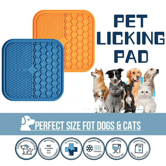 Silica Gel Pet Feeding Mat Slow Food Pads Dog Cat Licking Pad Dispenser Plate