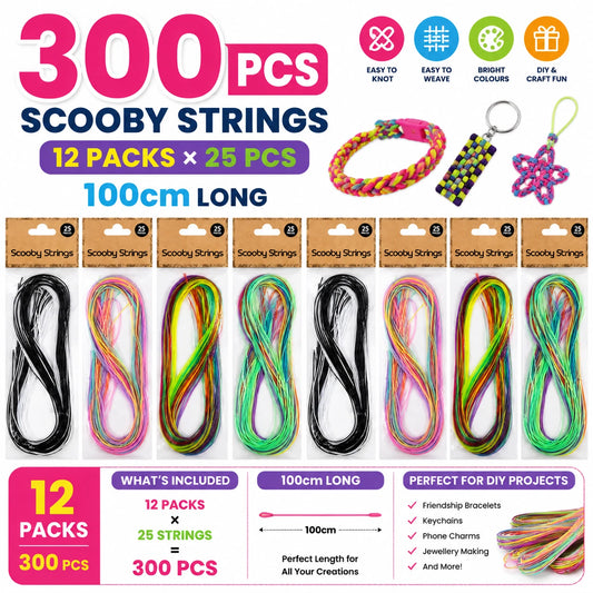 300 PCS Scoubidou Strings 100cm Plastic Lacing Cord Friendship Bracelet DIY Craft