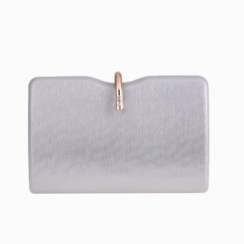 New Woman Elegant Hard Square Shell 3 Colors Wedding Clutch Evening Party Bag